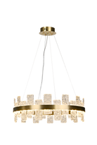 Rimini Gold & Textured Glass Pendant 60cm Luxe Collection