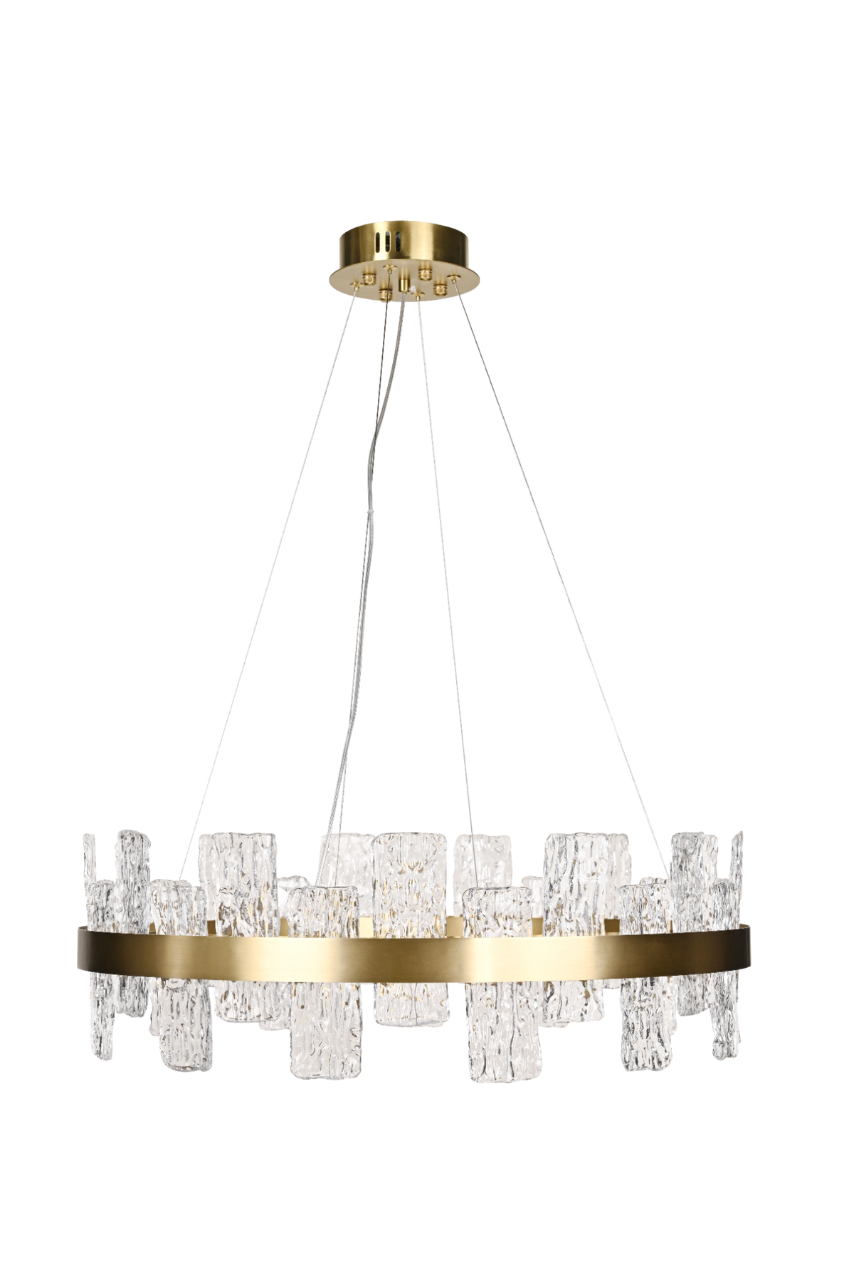 Rimini Gold & Textured Glass Pendant 60cm by Luxe Collection