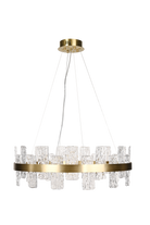 Rimini Gold & Textured Glass Pendant 60cm by Luxe Collection