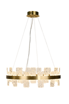 Rimini Gold & Textured Glass Pendant 60cm by Luxe Collection