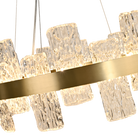 Rimini Gold & Textured Glass Pendant 60cm by Luxe Collection