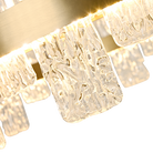 Rimini Gold & Textured Glass Pendant 60cm by Luxe Collection