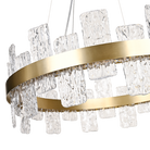 Rimini Gold & Textured Glass Pendant 60cm by Luxe Collection