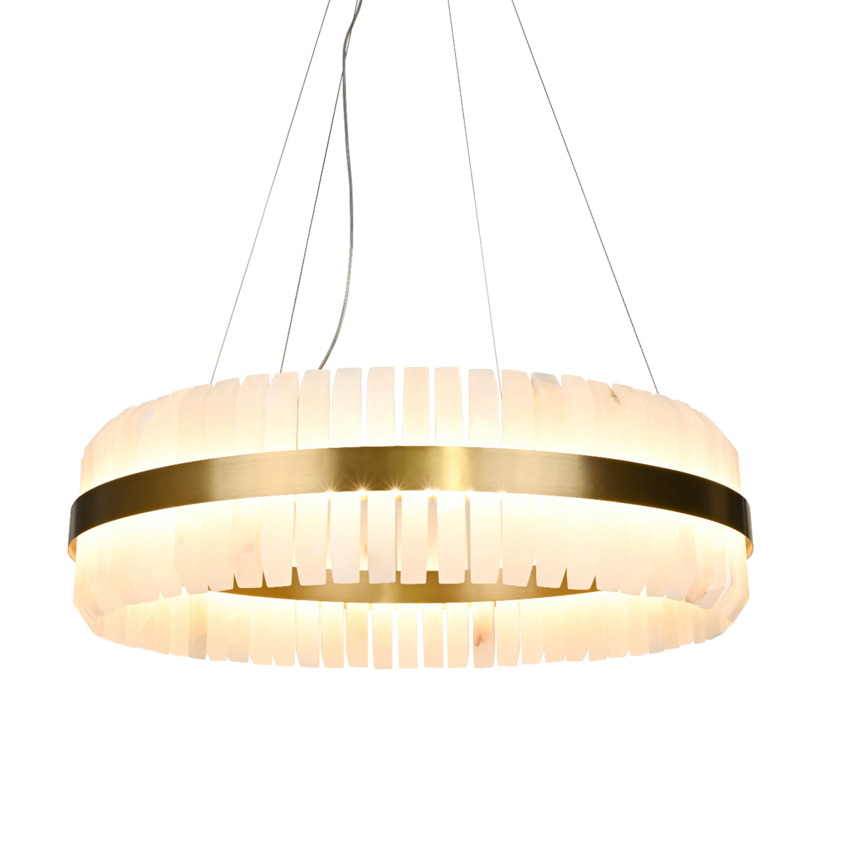 Salerno Gold & Alabaster Pendant 65cm by Luxe Collection