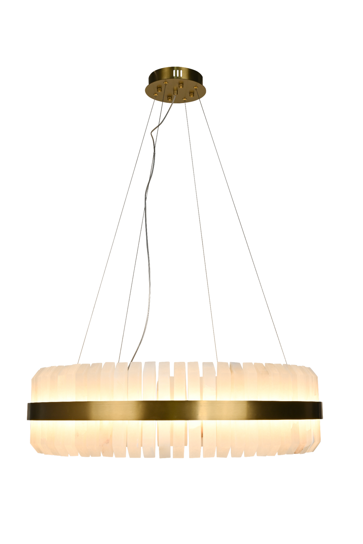 Salerno Gold & Alabaster Pendant 80cm by Luxe Collection