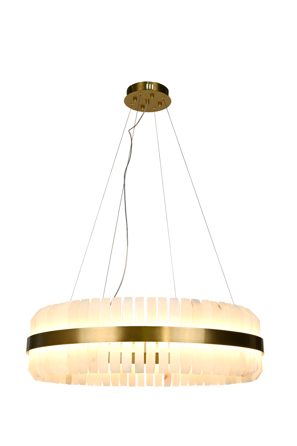 Salerno Gold & Alabaster Pendant 65cm by Luxe Collection