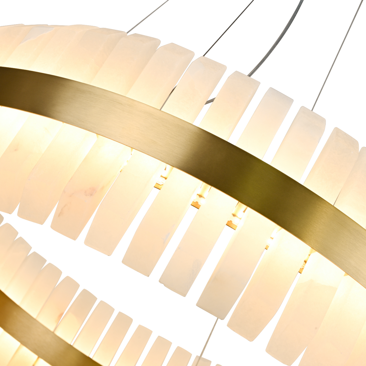 Salerno Gold & Alabaster Pendant 65cm by Luxe Collection