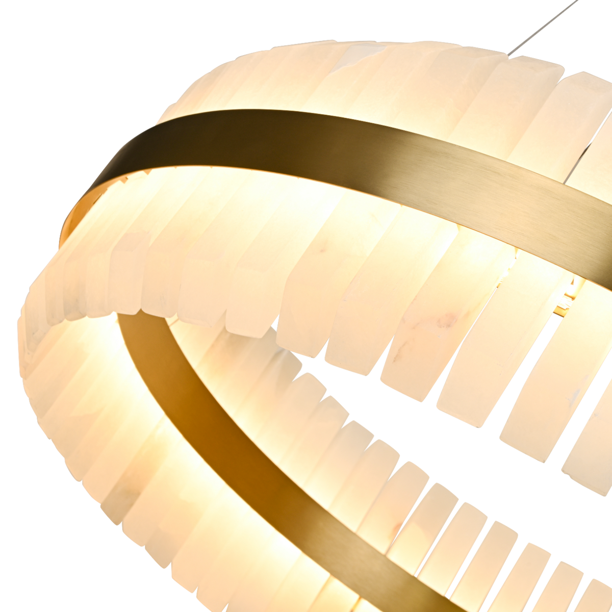 Salerno Gold & Alabaster Pendant 80cm by Luxe Collection