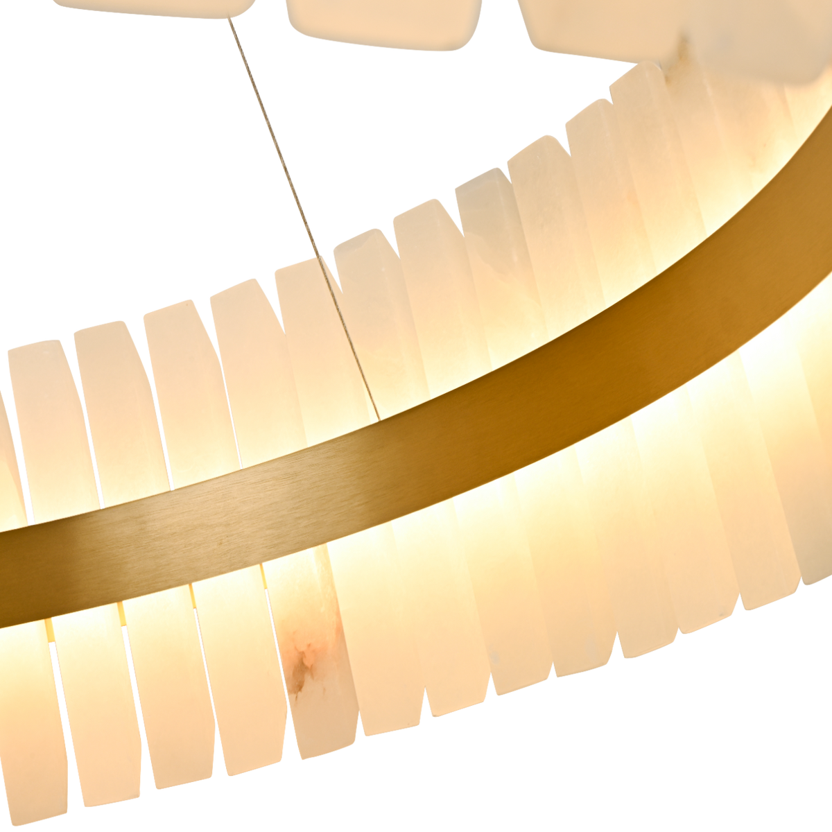 Salerno Gold & Alabaster Pendant 65cm by Luxe Collection