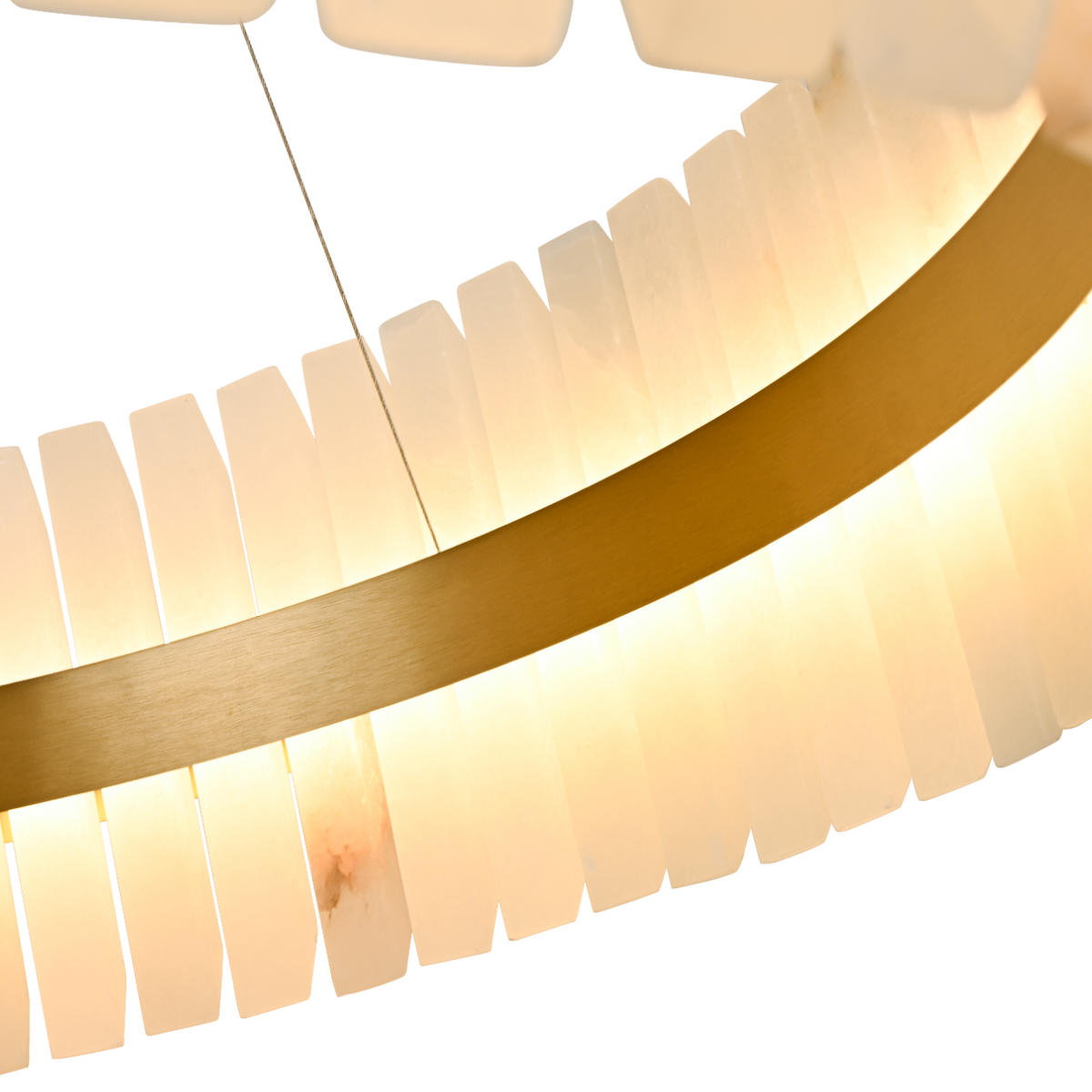 Salerno Gold & Alabaster Pendant 80cm by Luxe Collection