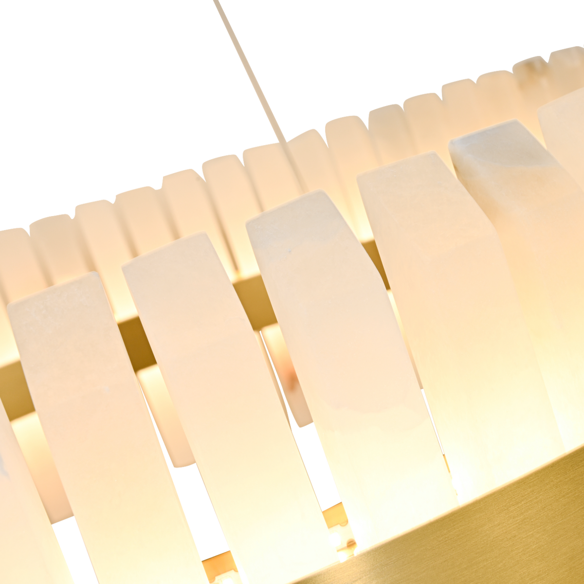Salerno Gold & Alabaster Pendant 65cm by Luxe Collection