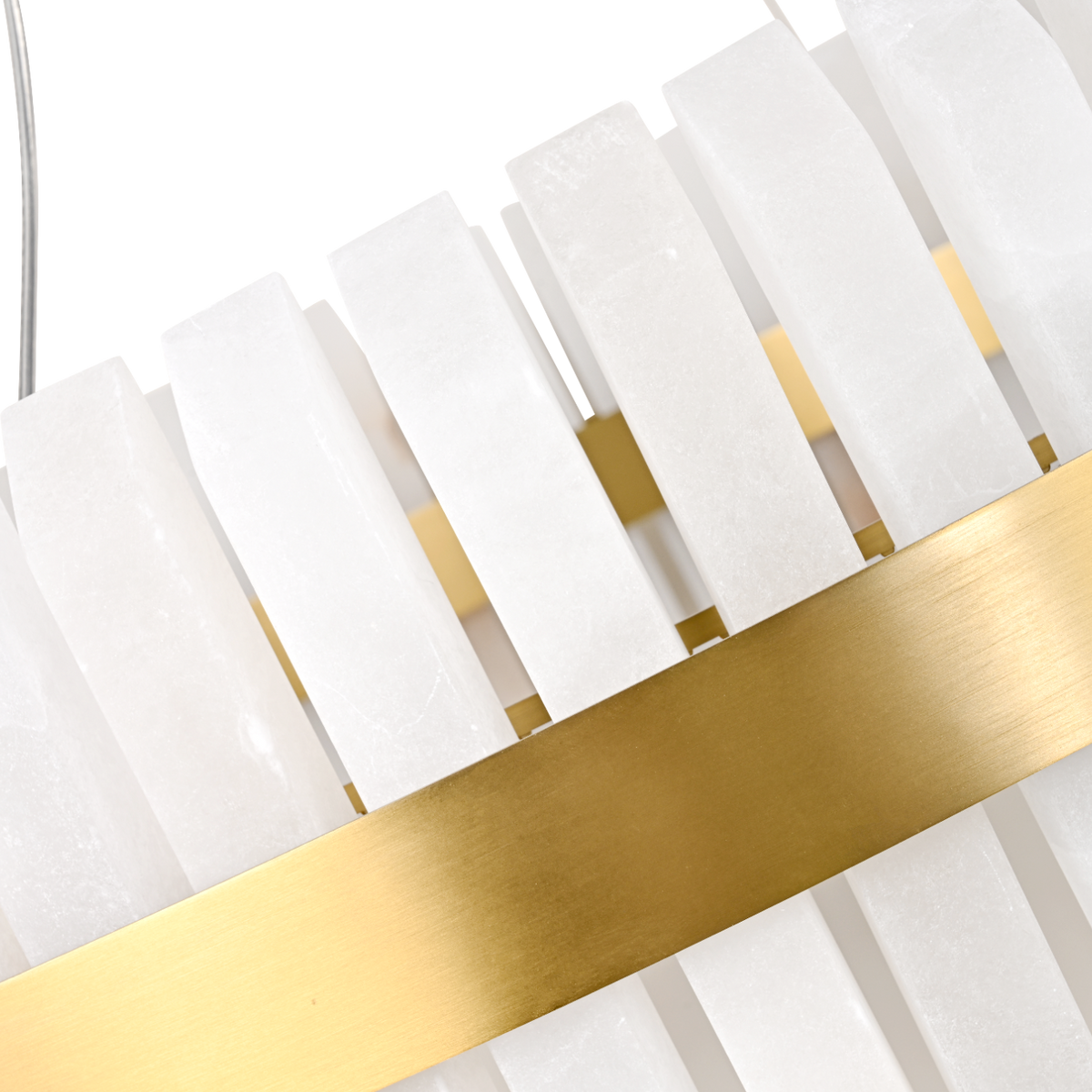 Salerno Gold & Alabaster Pendant 65cm by Luxe Collection