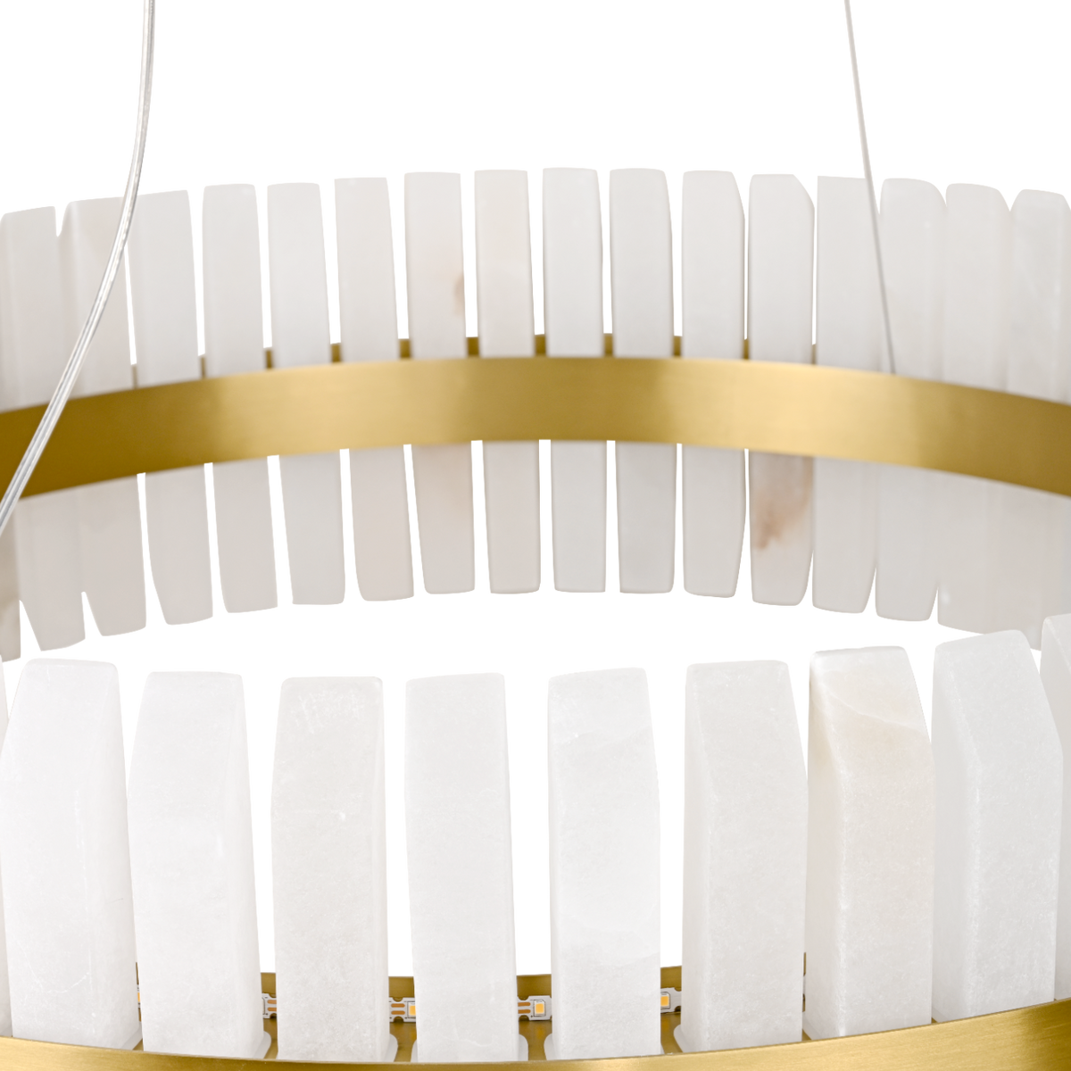 Salerno Gold & Alabaster Pendant 80cm by Luxe Collection