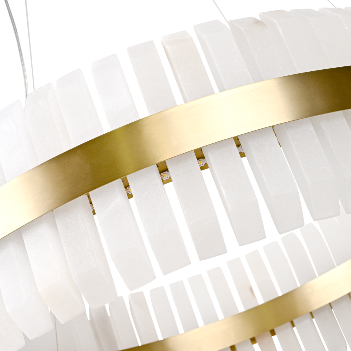 Salerno Gold & Alabaster Pendant 65cm by Luxe Collection