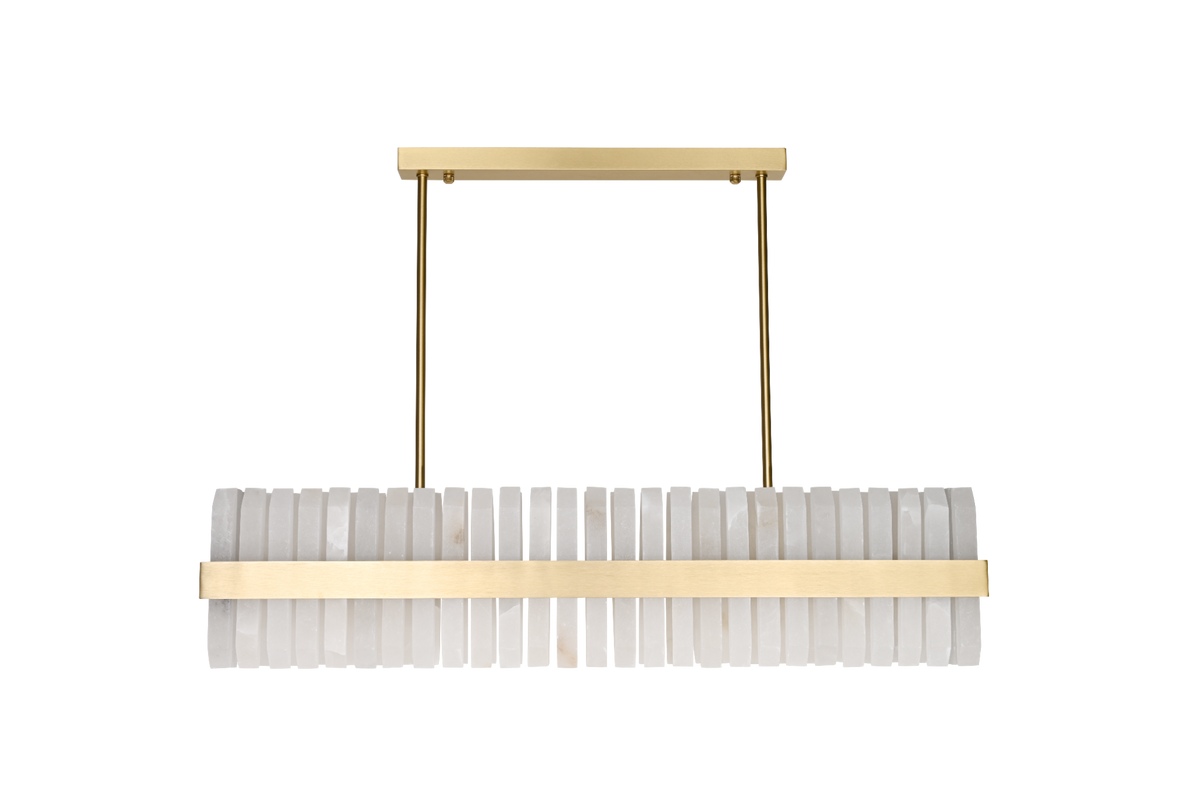 Salerno Gold & Alabaster Linear Dining Pendant 95cm by Luxe Collection
