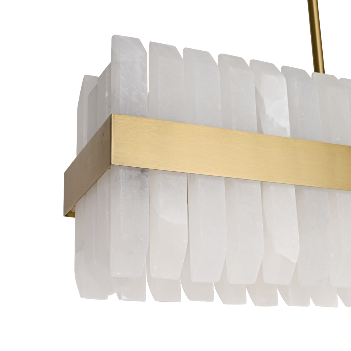 Salerno Gold & Alabaster Linear Dining Pendant 95cm by Luxe Collection