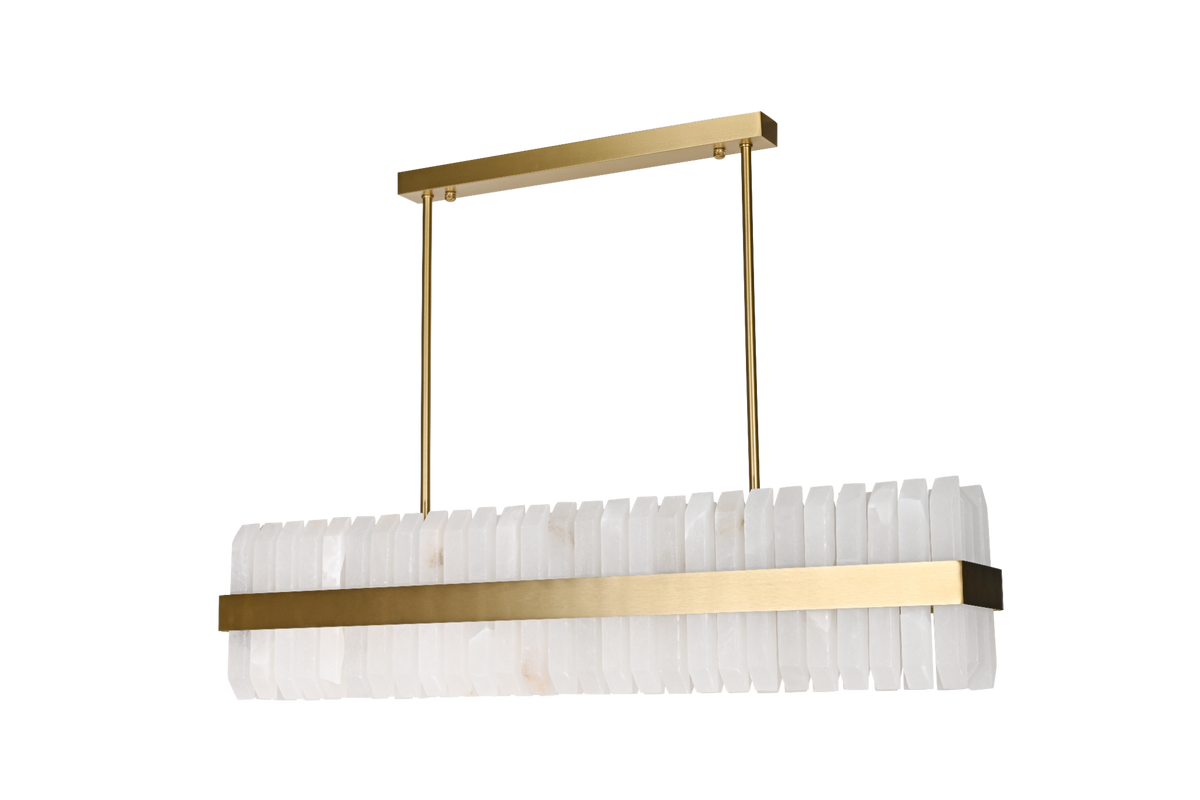 Salerno Gold & Alabaster Linear Dining Pendant 95cm by Luxe Collection