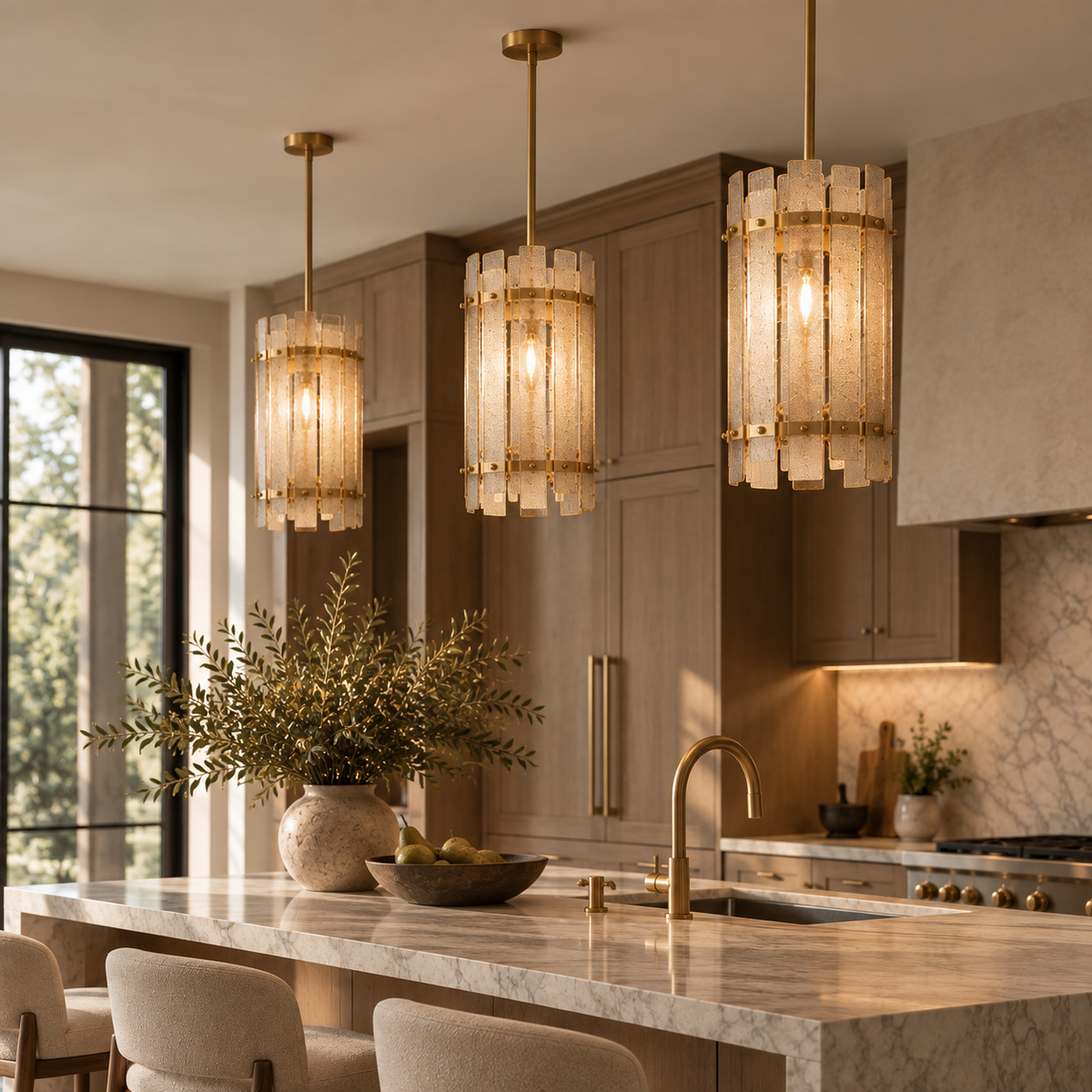 Dalma Antique Brass 1 Light Hand Blown Glass Pendant Light Luxe Collection