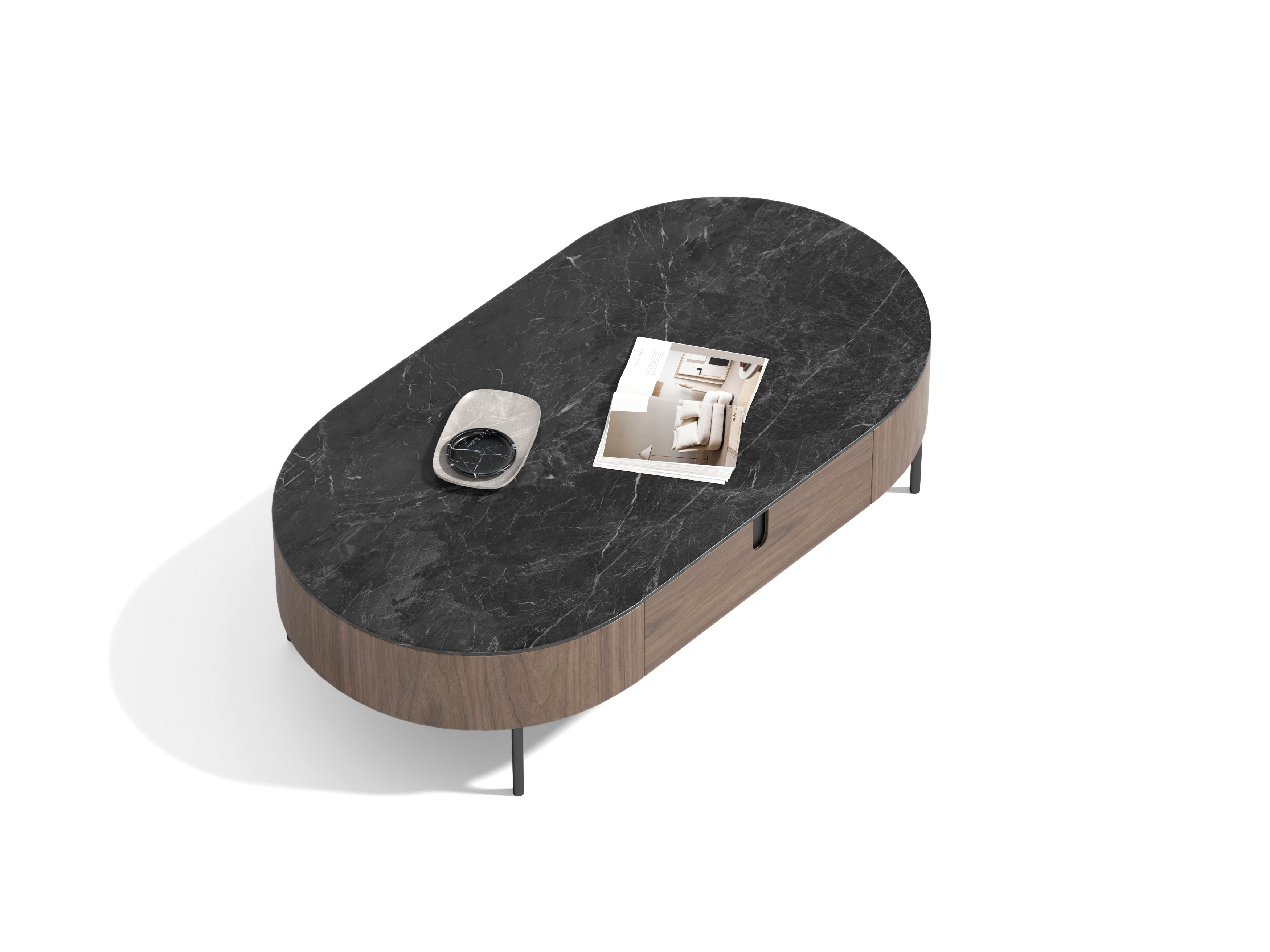 Darcy Walnut & Grey Coffee Table by Tommy Franks