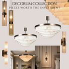 Mayfair Bronze 10 Light Alabaster Pendant Light 80cm Decorum Collection