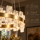 Rimini Gold & Textured Glass Pendant 60cm by Luxe Collection