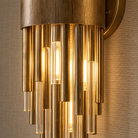 Alness Antique Gold 2 Light Glass Wall Light by RV Astley