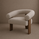 Diego Ash Wood & Taupe Fabric Chair by RV Astley