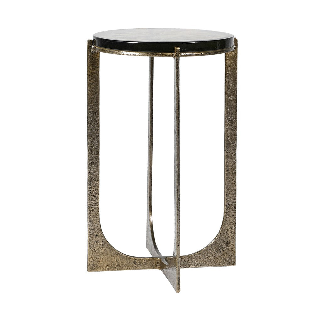 Golden Glass Tall Round Side Table by Kensington