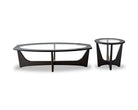 Sculpto Side Table  - Clear Glass/Wenge