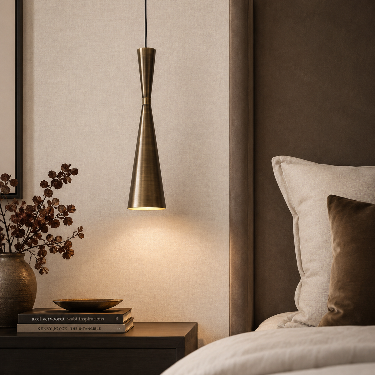Eagan Dark Antique Brass Single Pendant Light by RV Astley