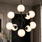 Eliot Matt Black Steel & White Glass Ceiling Pendant Light Liang & Eimil