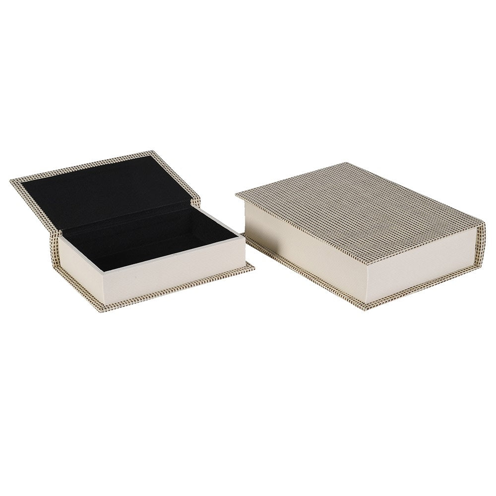 Set of 2 Beige Book Boxes Kensington