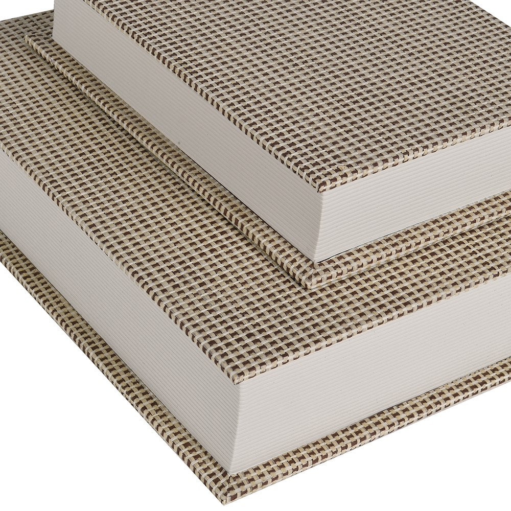 Set of 2 Beige Book Boxes by Kensington