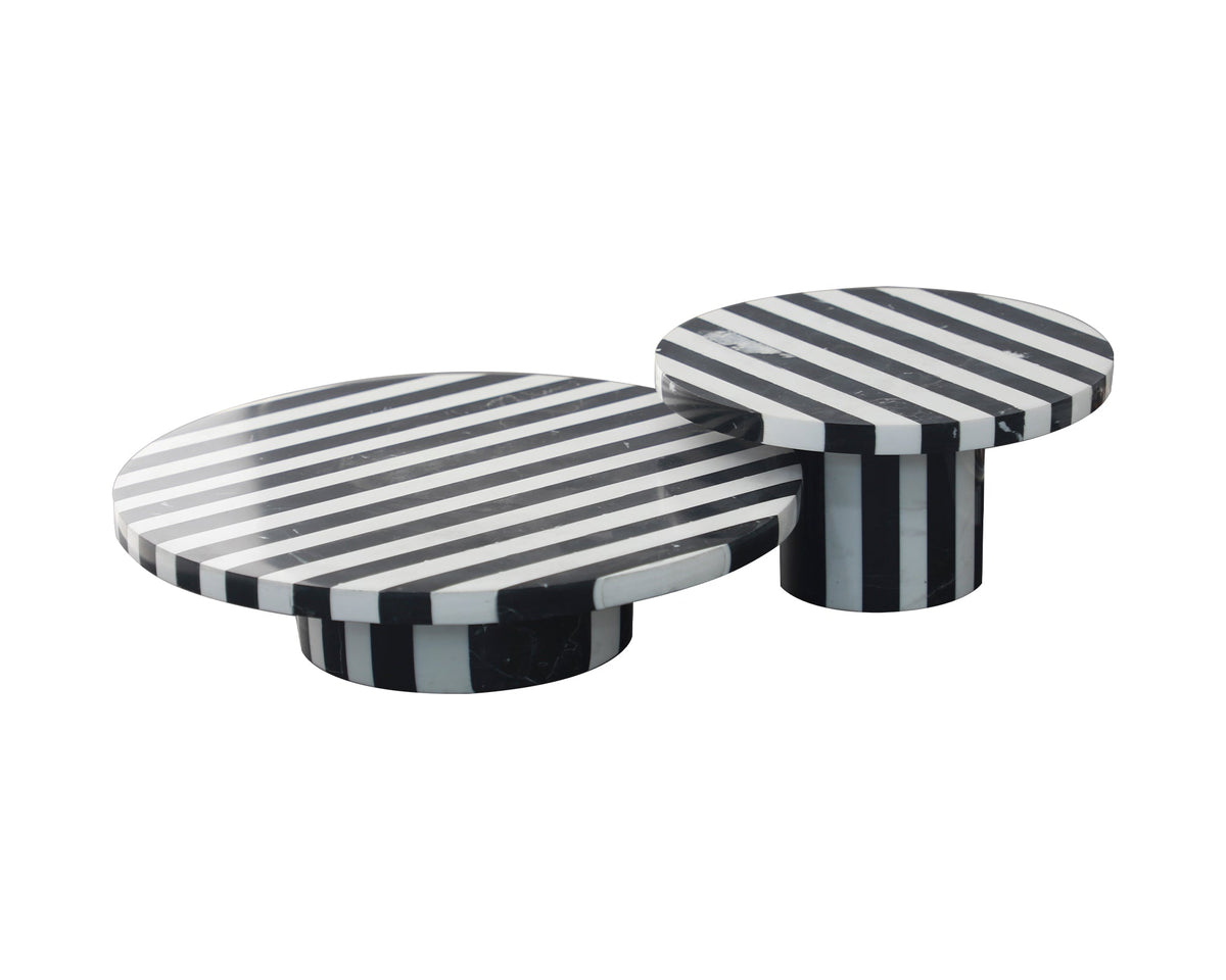 Monochrome Tray  - Black and White Marble