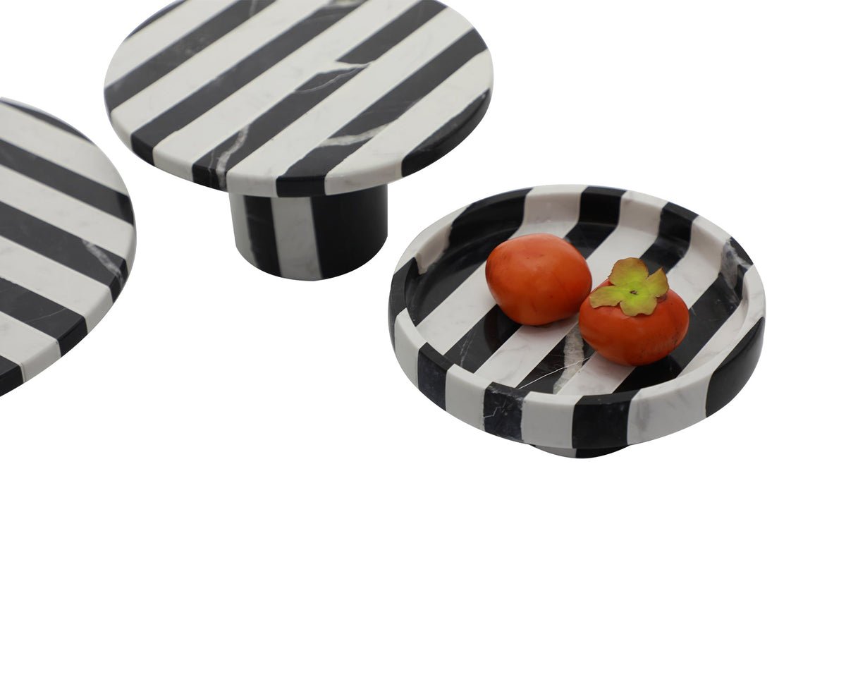 Monochrome Tray  - Black and White Marble