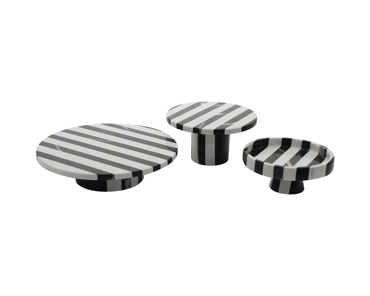 Monochrome Tray  - Black and White Marble