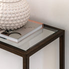 Avento Gold Console Table with Clear Glass Top by Abode
