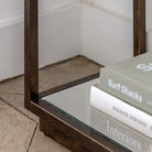 Avento Gold Console Table with Clear Glass Top by Abode