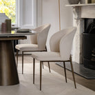 Cosenza Vanilla Fabric Dining Chair - Set of Two Abode