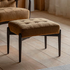 Humber Brown Ochre Faux Sheepskin Footstool by Abode