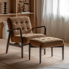 Humber Brown Ochre Faux Sheepskin Footstool by Abode