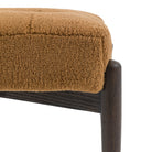 Humber Brown Ochre Faux Sheepskin Footstool by Abode