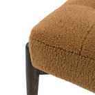 Humber Brown Ochre Faux Sheepskin Footstool by Abode