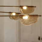 River Brushed Antique Brass Pendant Light with Amber Glass by Heathfield & Co