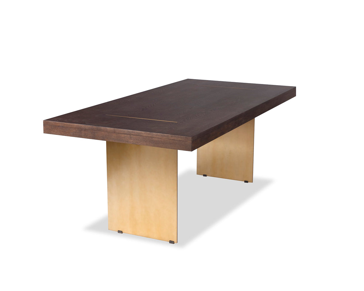 Unma Dining Table - Dark Brown Ash/Dark Brass Liang & Eimil