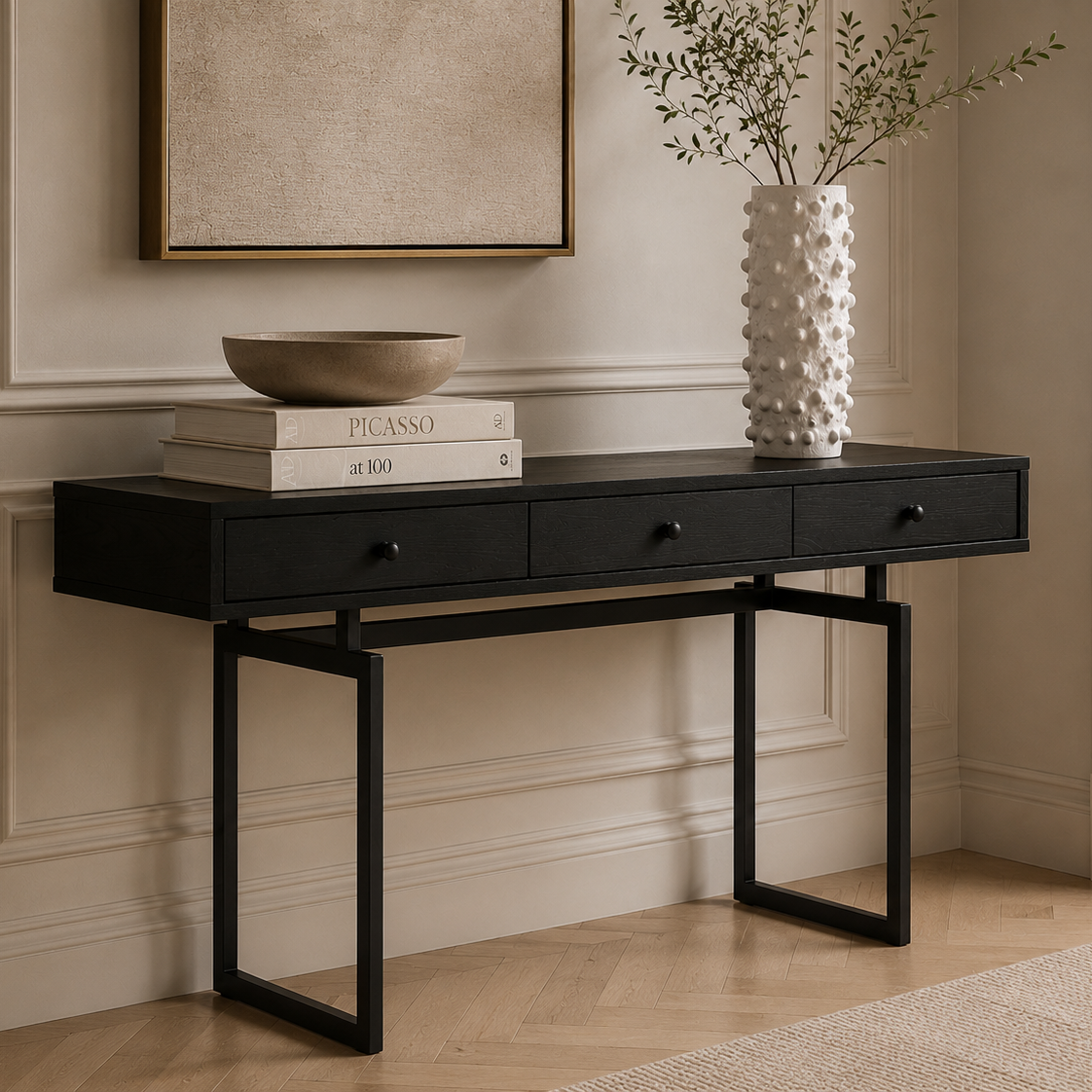 Hamilton Industrial Bronze & Black Ash Wood Desk Liang & Eimil