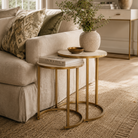 Hampton Ivory Faux Shagreen Nest Table (Set of 2) - Ivory by D.I. Designs