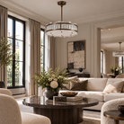 Harrow Bronze Pendant Light With Opal Glass Shade 60cm by Luxe Collection