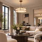 Harrow Bronze Pendant Light With Opal Glass Shade 60cm by Luxe Collection
