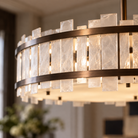 Harrow Bronze 8 Light Opal Glass Large Pendant Light by Luxe Collection